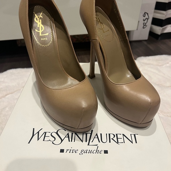 YSL beige leather tributes size 7 - Picture 2 of 5